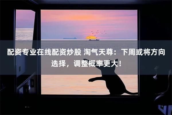 配资专业在线配资炒股 淘气天尊：下周或将方向选择，调整概率更大！