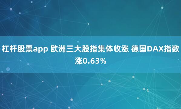 杠杆股票app 欧洲三大股指集体收涨 德国DAX指数涨0.63%