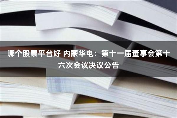 哪个股票平台好 内蒙华电：第十一届董事会第十六次会议决议公告