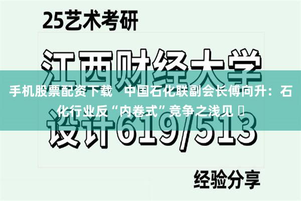 手机股票配资下载   中国石化联副会长傅向升：石化行业反“内卷式”竞争之浅见 ​